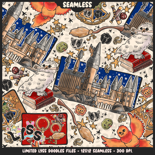 2023 - Lyss Doodles -  Seamless - Mains - Magical World - Castle - 23LD026