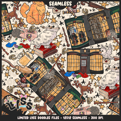 2023 - Lyss Doodles -  Seamless - Mains - Magical World - Village - 23LD026