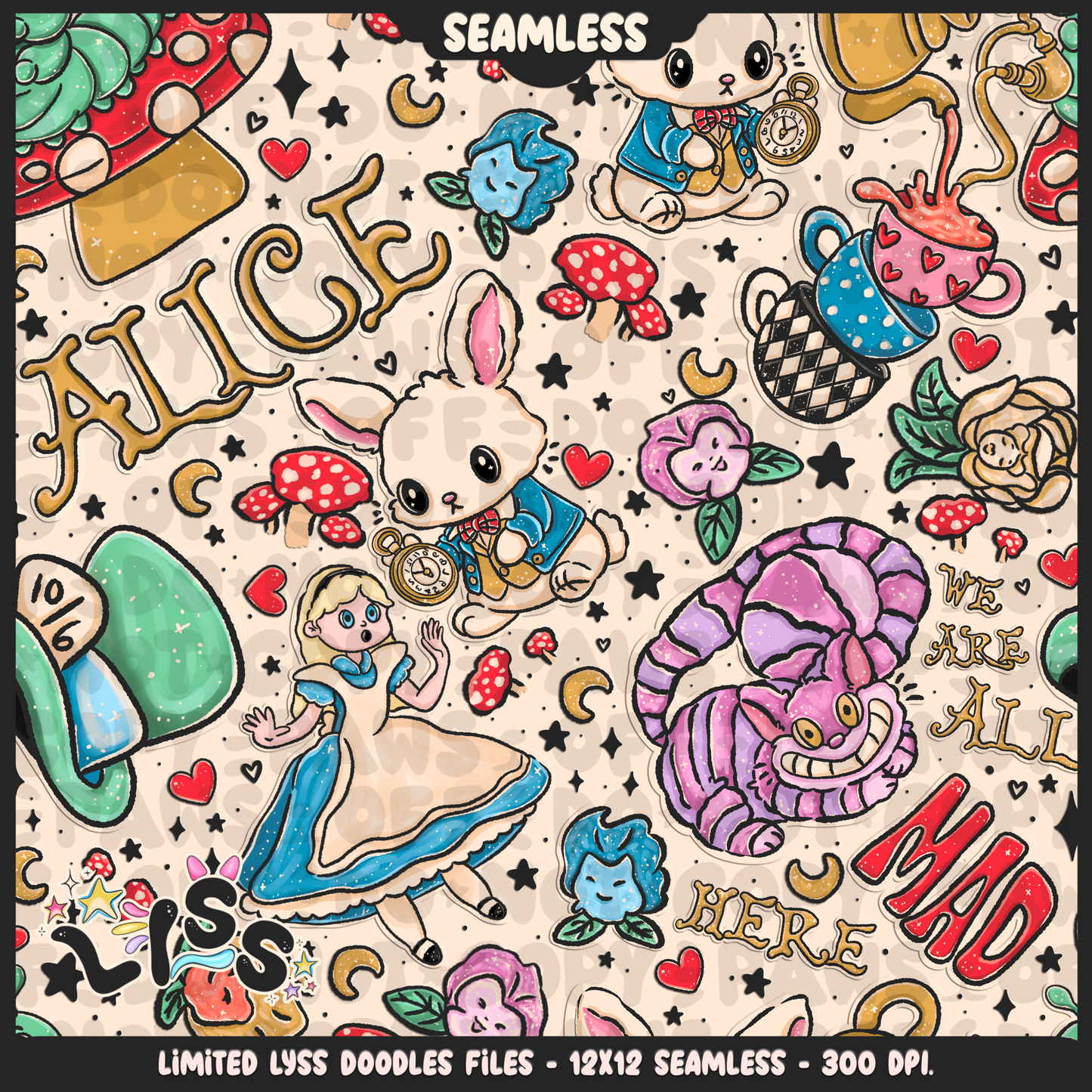 2024 - Lyss Doodles - Seamless - Mains - Rabbithole - 24LD076