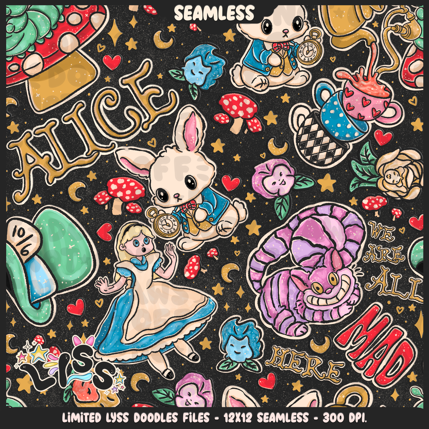 2024 - Lyss Doodles - Seamless - Mains - Rabbithole - 24LD076