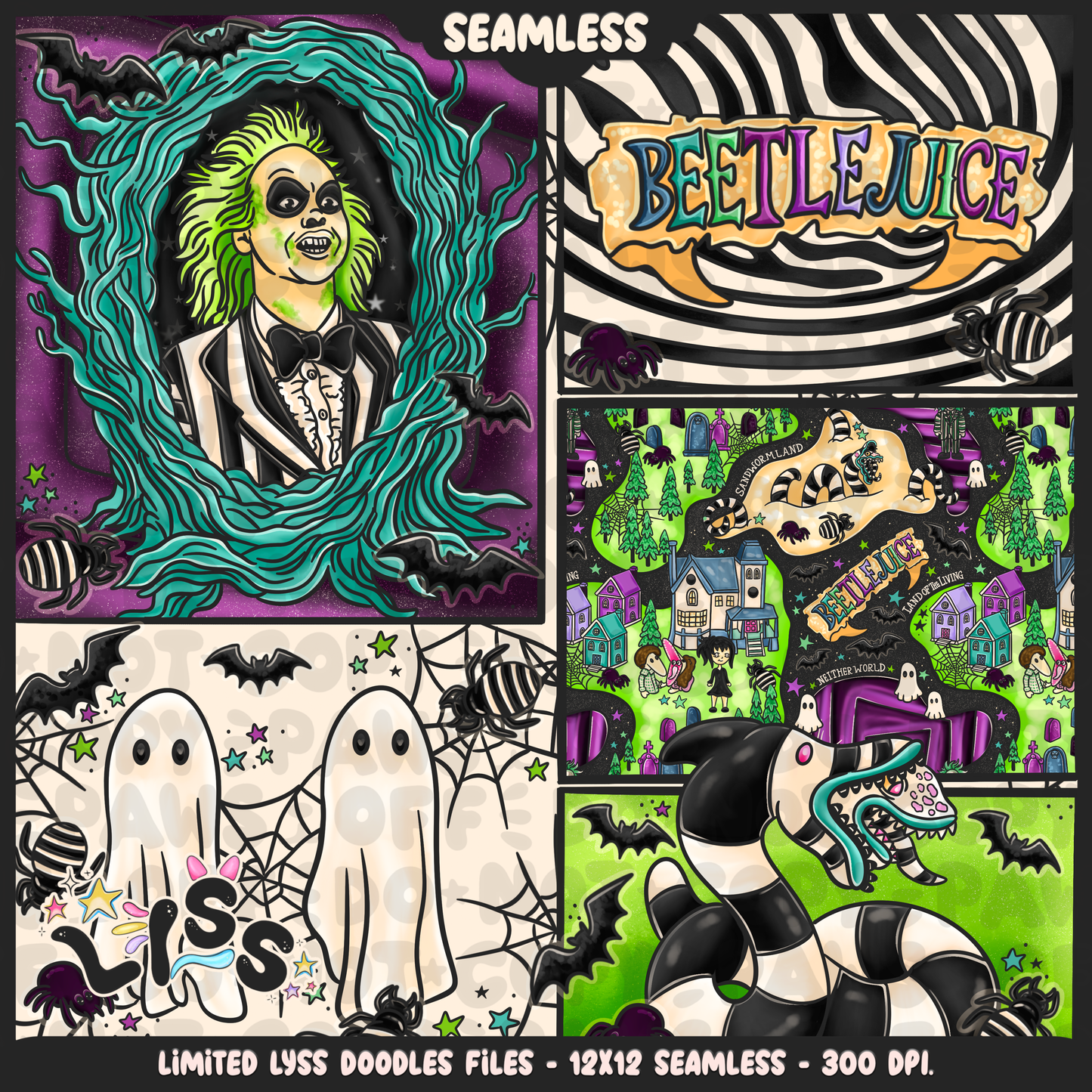 2024 - Lyss Doodles - Seamless - Mains - Beetle x Love kyr Collab - 24LD052