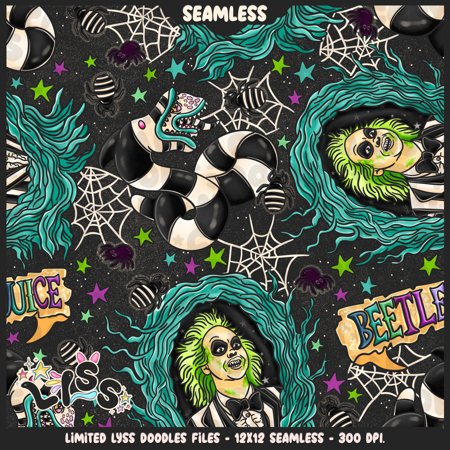 2024 - Lyss Doodles - Seamless - Mains - Beetle x Love kyr Collab - 24LD052