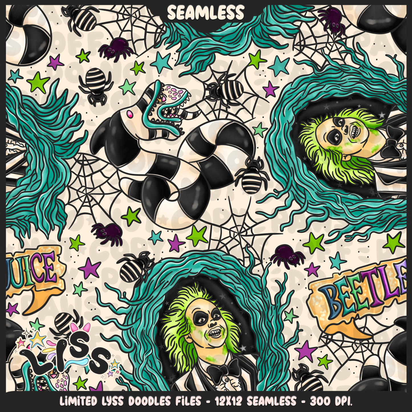 2024 - Lyss Doodles - Seamless - Mains - Beetle x Love kyr Collab - 24LD052