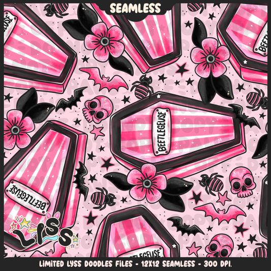 2024 - Lyss Doodles - Seamless - Mains - Beetle x Love kyr Collab - Coffin - 24LD053