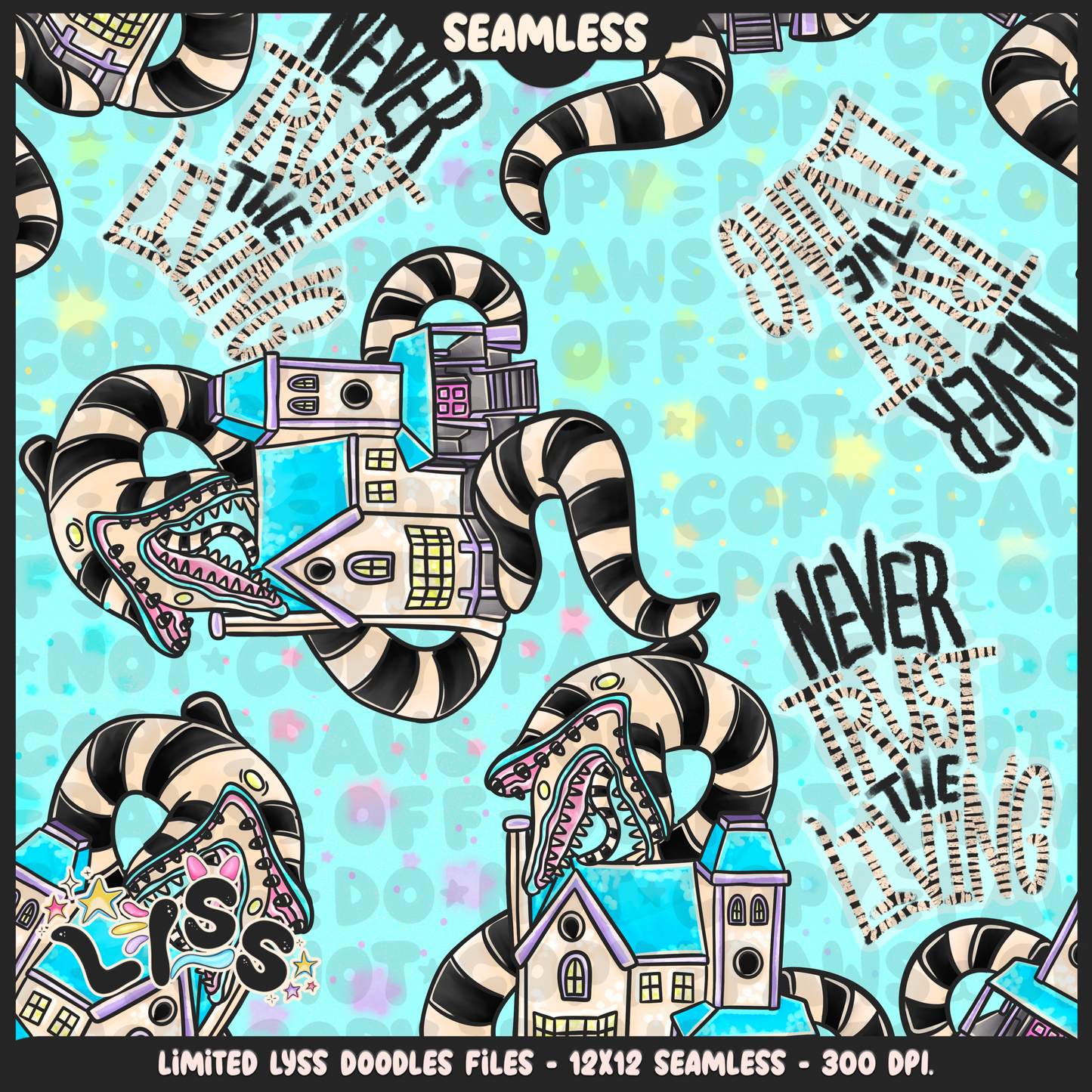 2024 - Lyss Doodles - Seamless - Mains - Beetle x Love kyr Collab - UFO - 24LD054