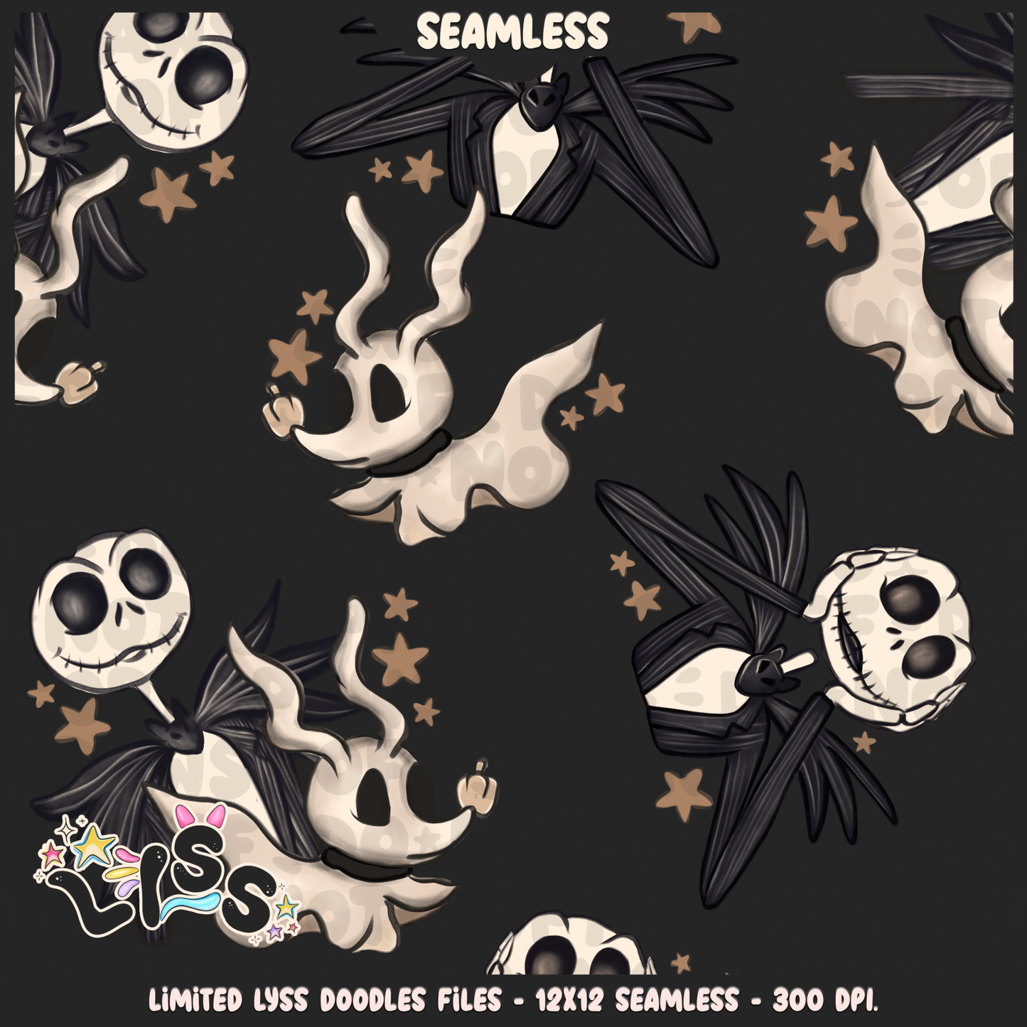 2024 - Lyss Doodles - Seamless - Mains - Beige Collection - 24LD014