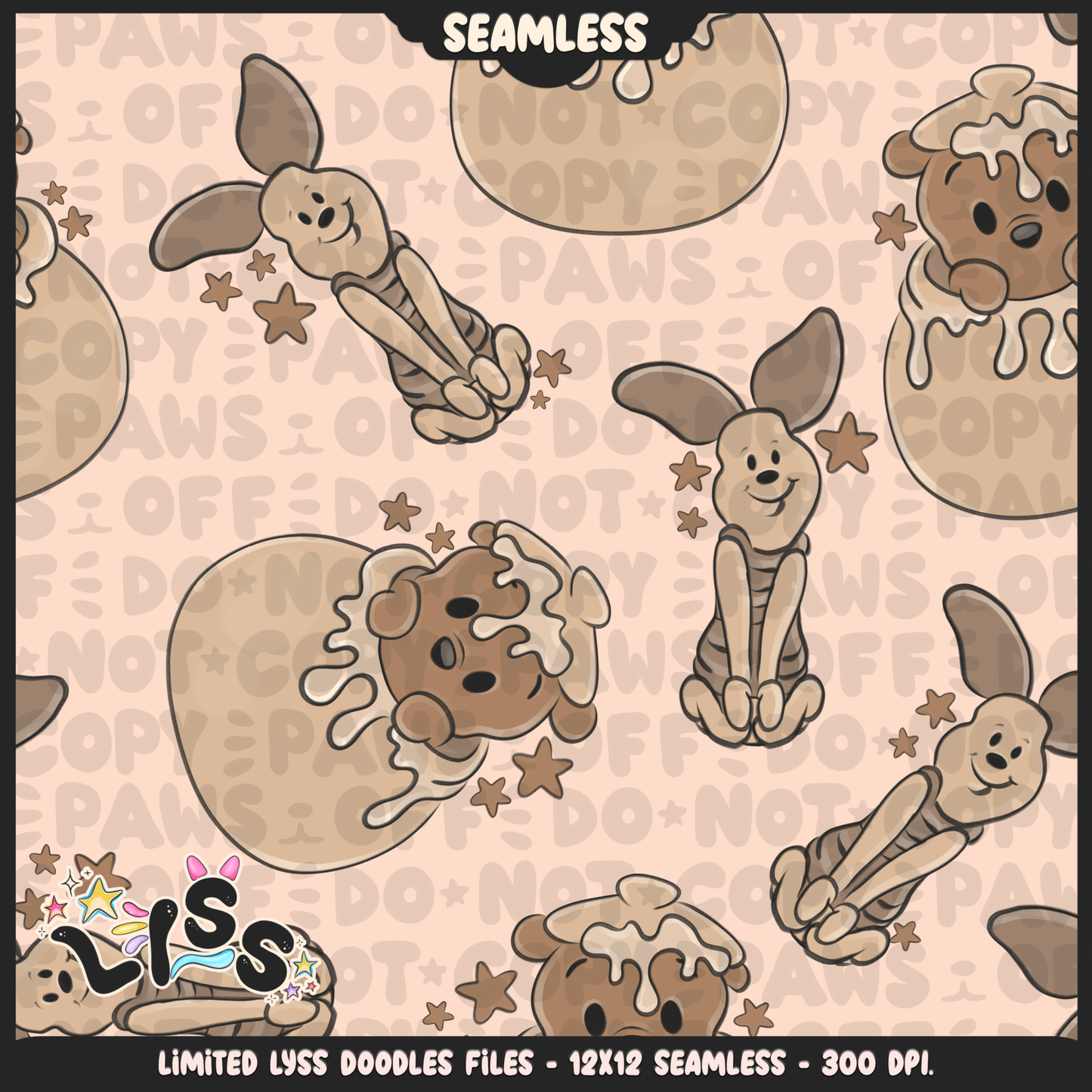 2024 - Lyss Doodles - Seamless - Mains - Beige Collection - 24LD014