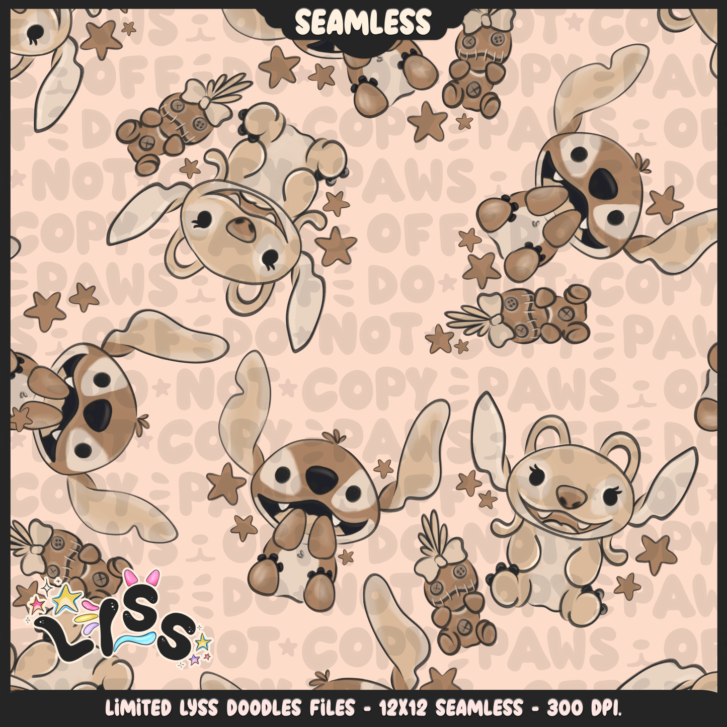 2024 - Lyss Doodles - Seamless - Mains - Beige Collection - 24LD014
