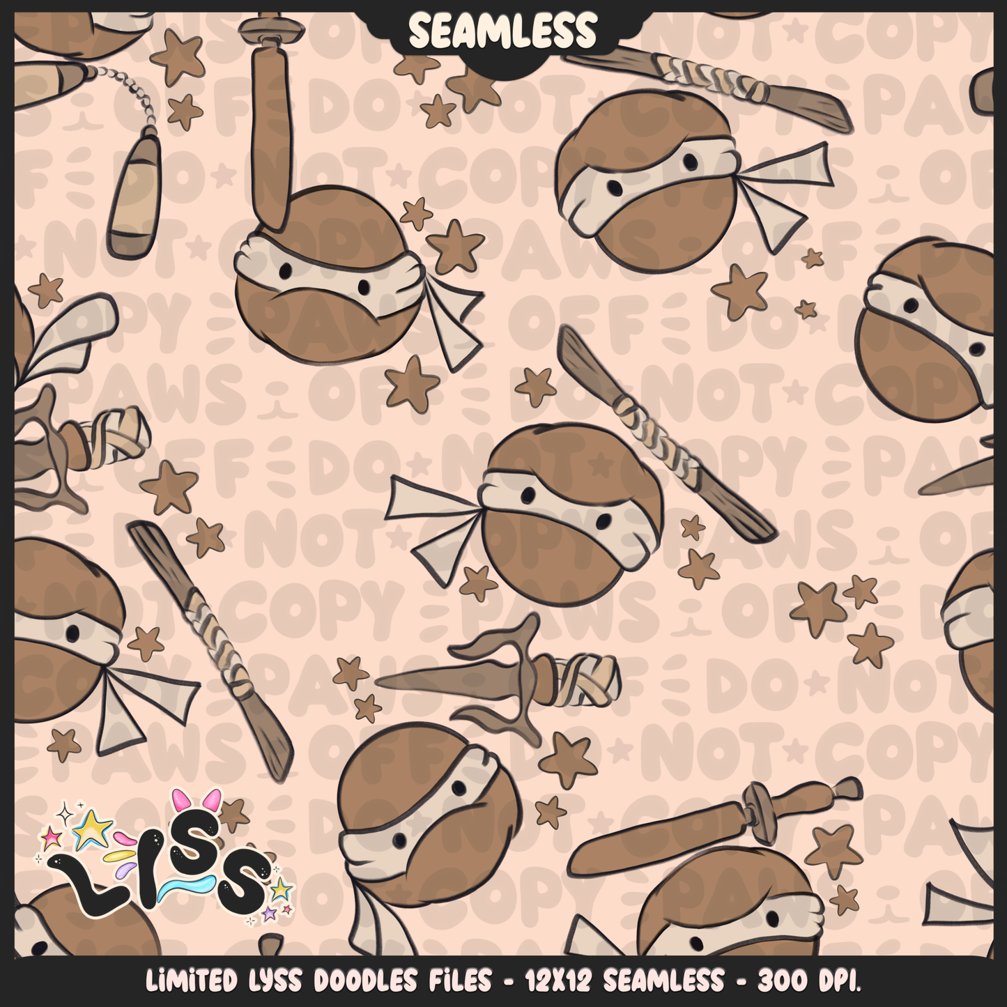 2024 - Lyss Doodles - Seamless - Mains - Beige Collection - 24LD014