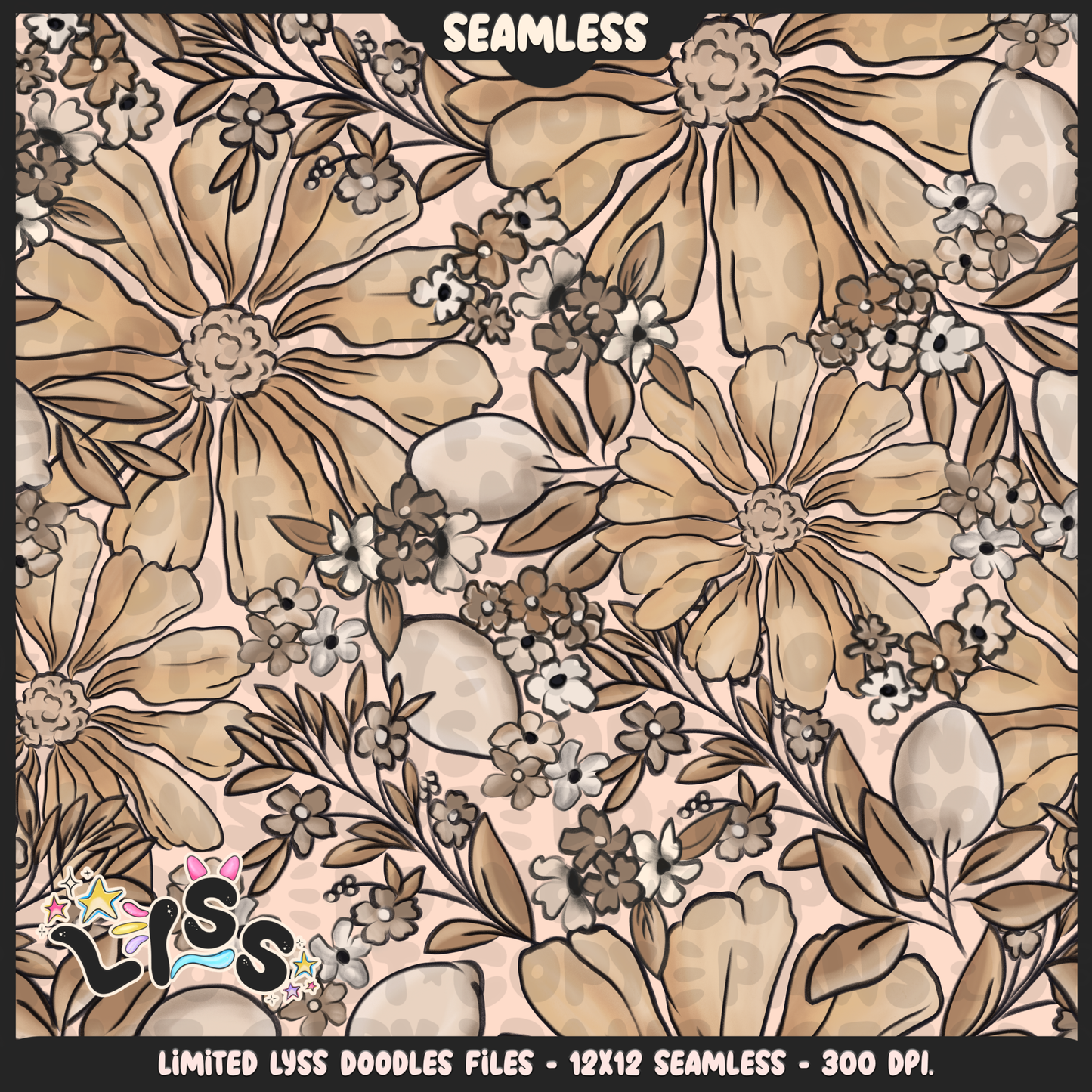 2024 - Lyss Doodles - Coordinates - Beige Characters - 24LD014