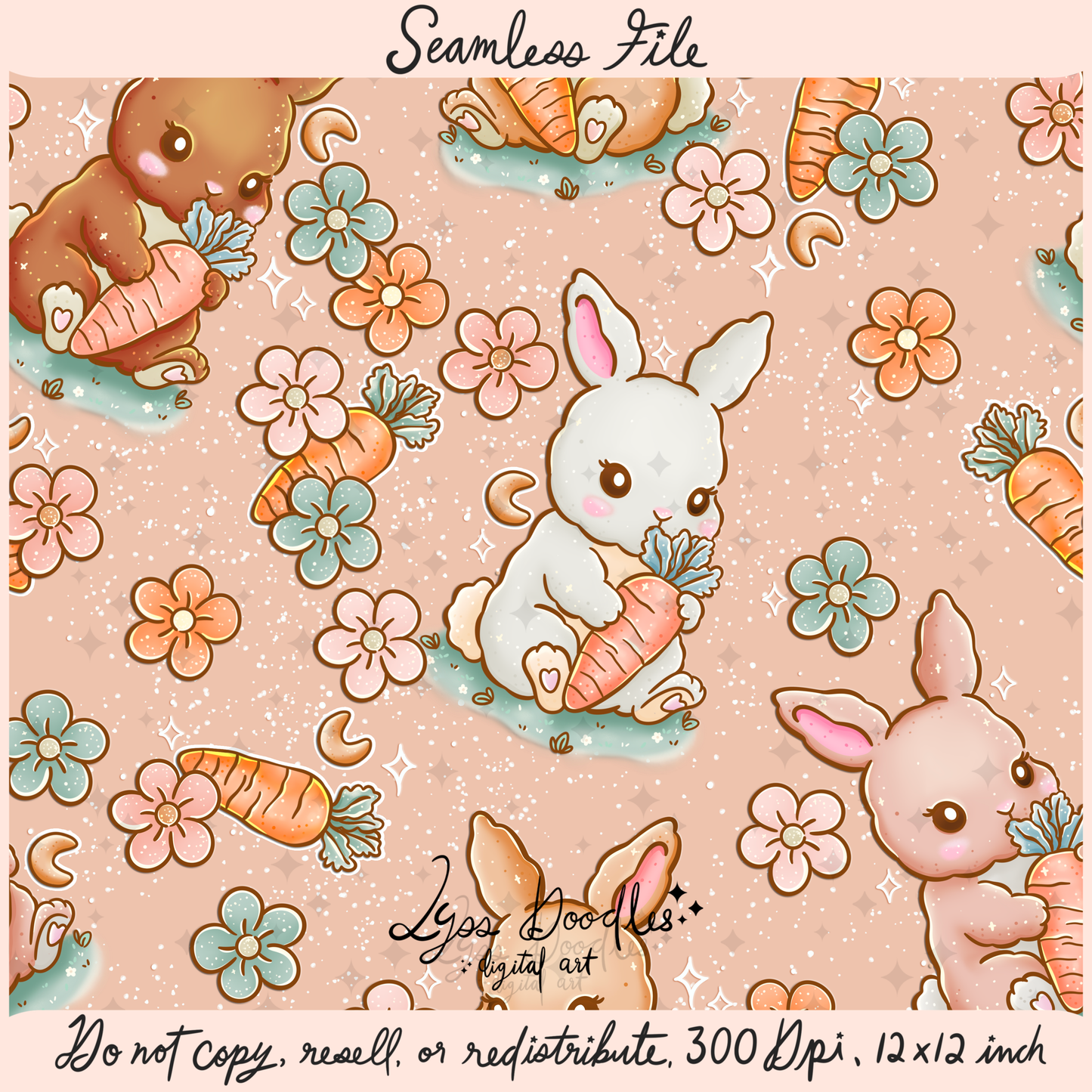 2025 - Lyss Doodles - Seamless - Mains - Bunny Blossom - 25LD012