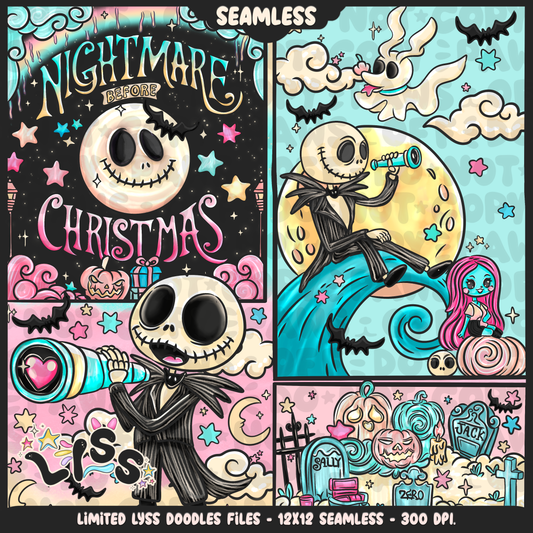 Lyss Doodles - Seamless - Mains - Celestial Nightmare - 24LD036