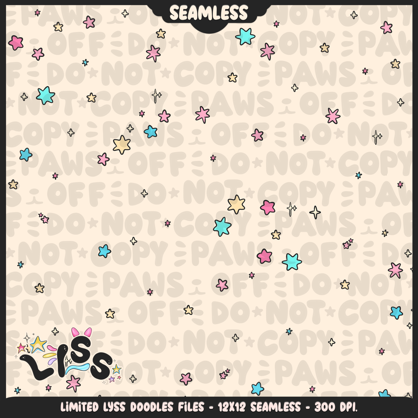 2024 - Lyss Doodles - Seamless - Coordinates - Celestial Nightmare - 24LD036