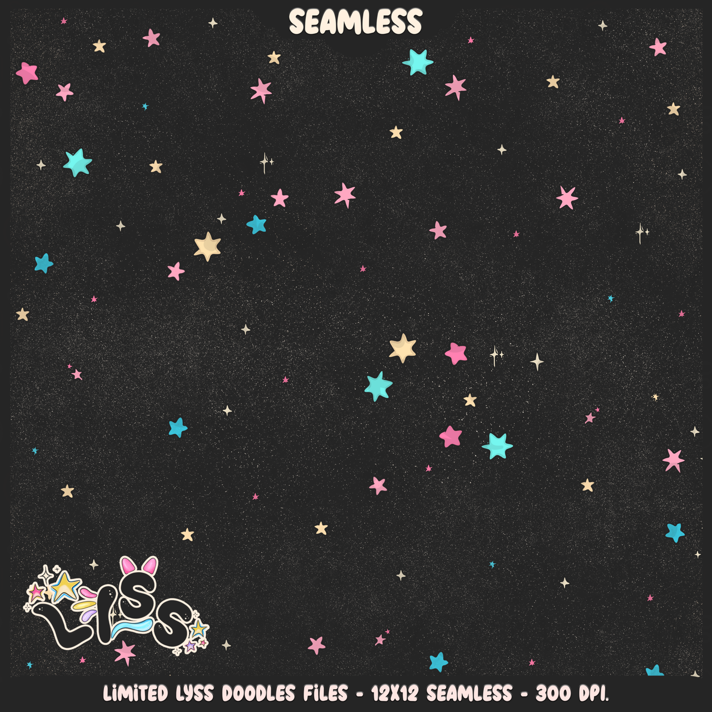 2024 - Lyss Doodles - Seamless - Coordinates - Celestial Nightmare - 24LD036