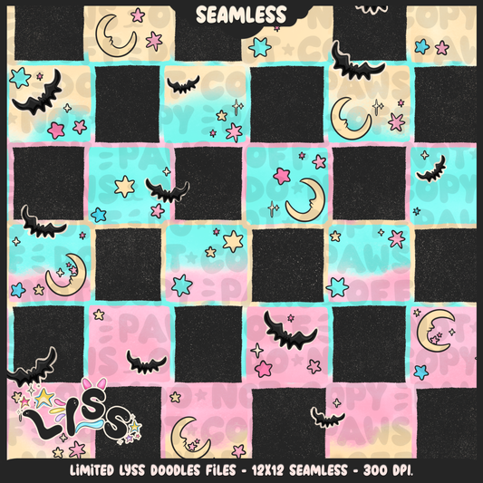 2024 - Lyss Doodles - Seamless - Coordinates - Celestial Nightmare - 24LD036