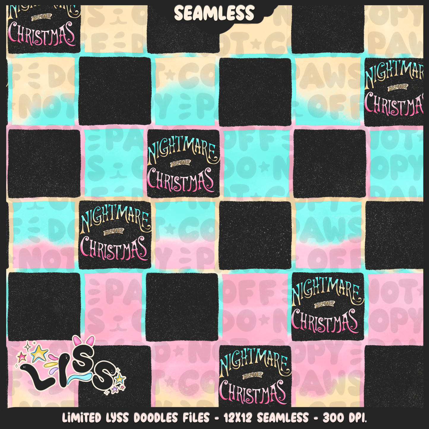 2024 - Lyss Doodles - Seamless - Coordinates - Celestial Nightmare - 24LD036