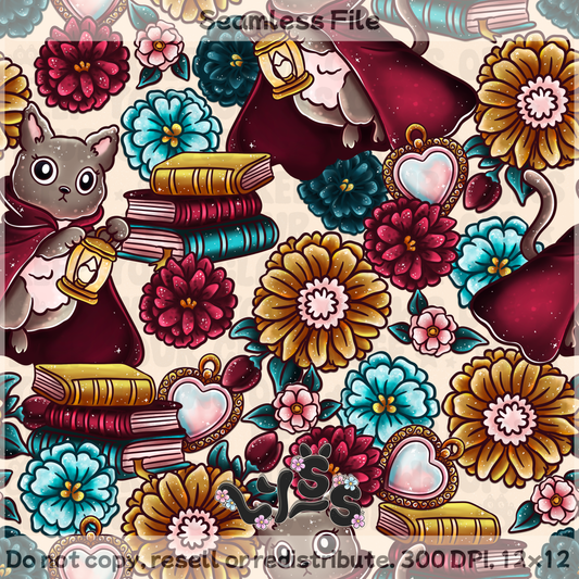 2025 - Lyss Doodles - Seamless - Cloaked Familiar Library - 25LD036