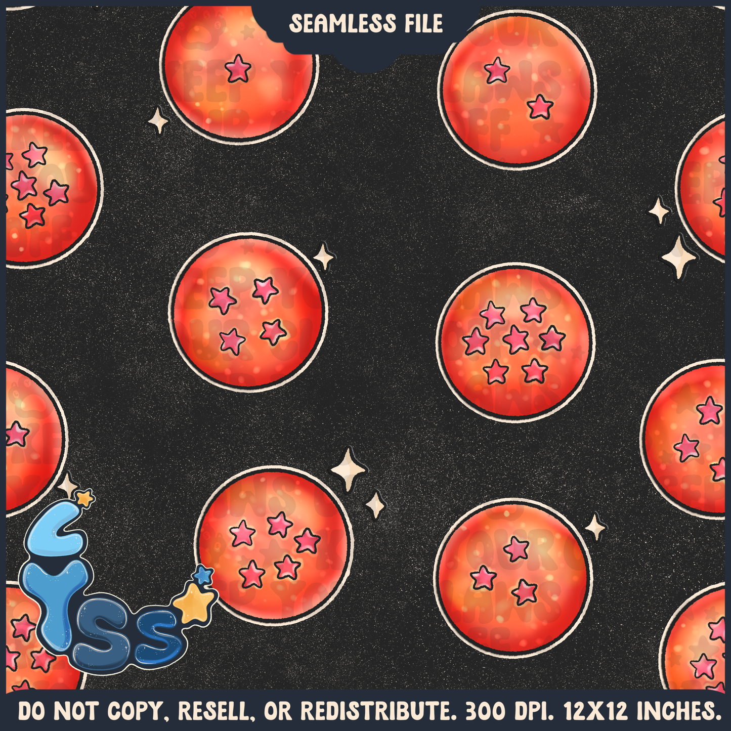 2025 - Lyss Doodles - Seamless - Mains - Colour Collab - Dragon Star - 25LD006