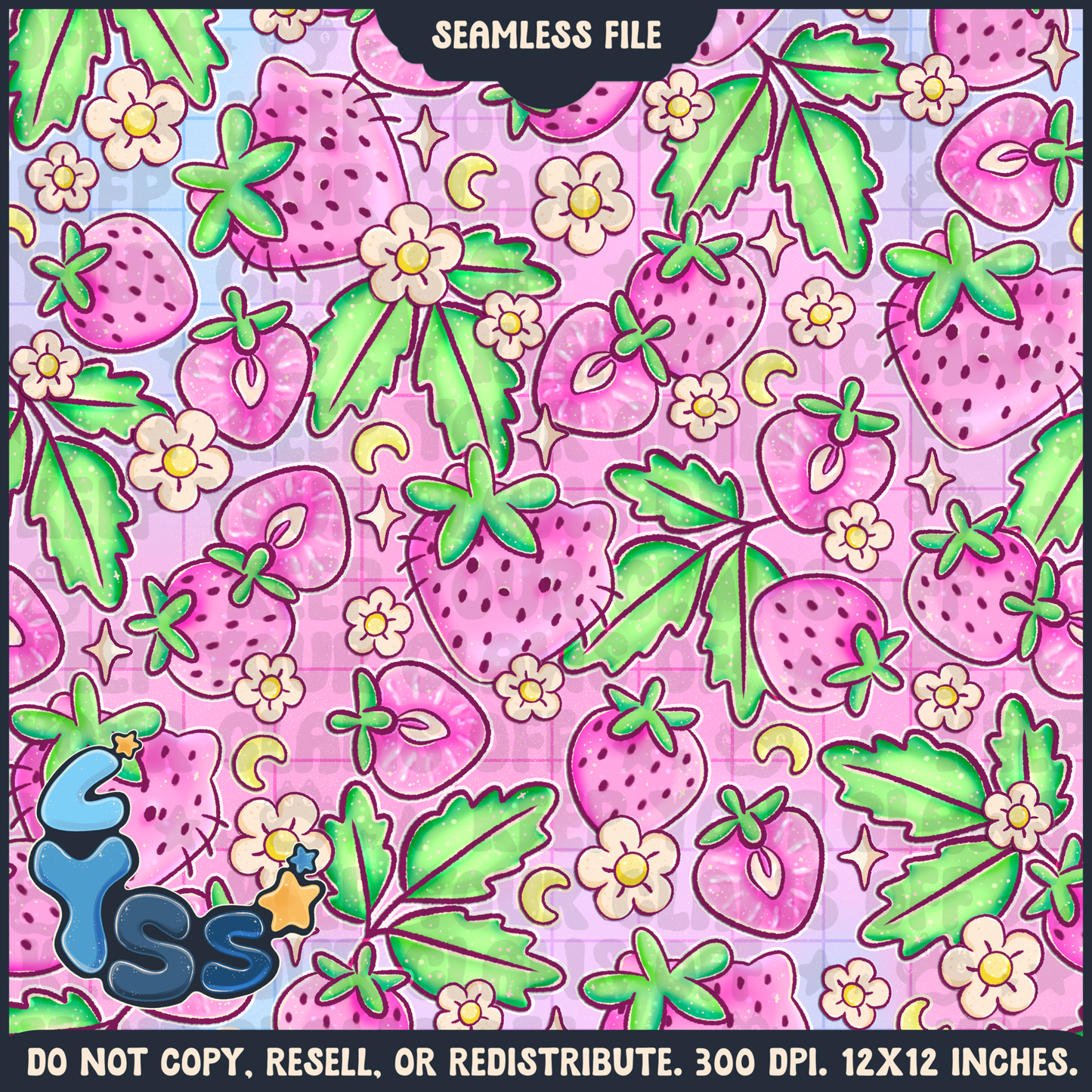 2025 - Lyss Doodles - Seamless - Mains - Colour Collab - Strawberry Milk HK - 25LD004