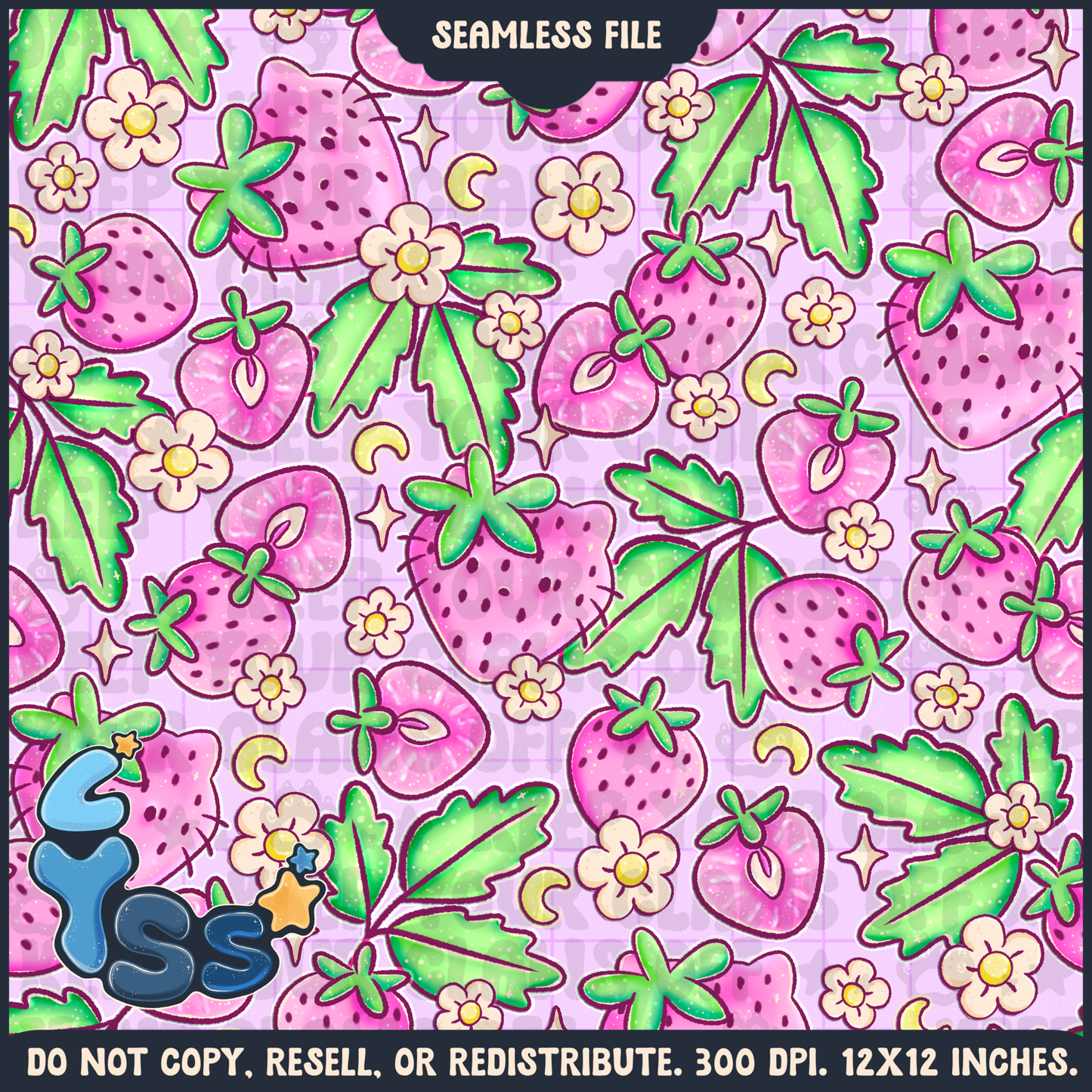 2025 - Lyss Doodles - Seamless - Mains - Colour Collab - Strawberry Milk HK - 25LD004