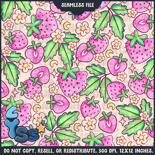 2025 - Lyss Doodles - Seamless - Mains - Colour Collab - Strawberry Milk HK - 25LD004