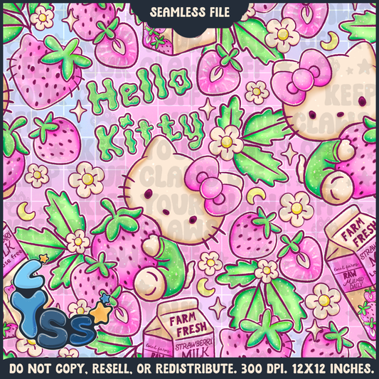 2025 - Lyss Doodles - Seamless - Mains - Colour Collab - Strawberry Milk HK - 25LD004
