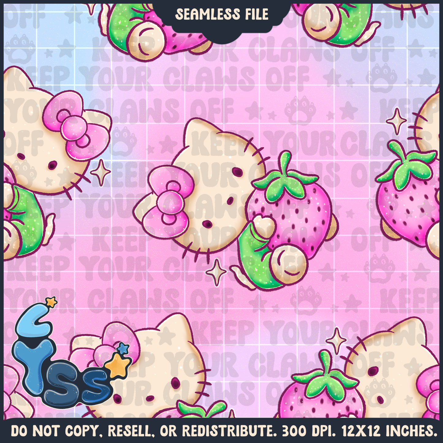 2025 - Lyss Doodles - Seamless - Mains - Colour Collab - Strawberry Milk HK - 25LD004