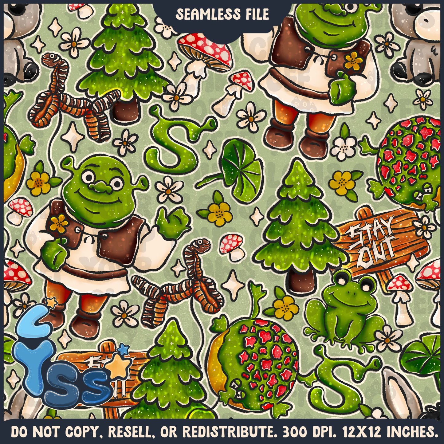 2025 - Lyss Doodles - Seamless - Mains - Colour Collab - Swamp  - 25LD002