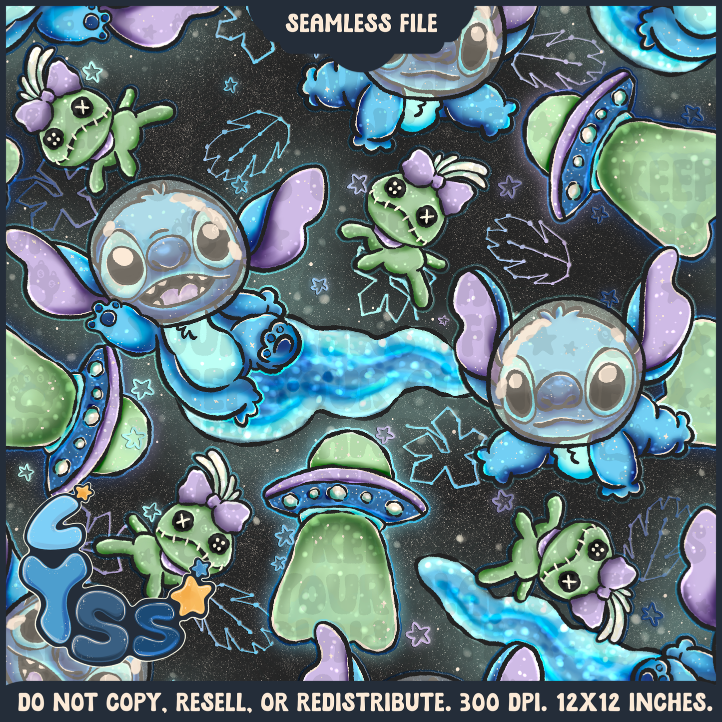 2025 - Lyss Doodles - Seamless - Mains - Colour Collab - Monster - 25LD001