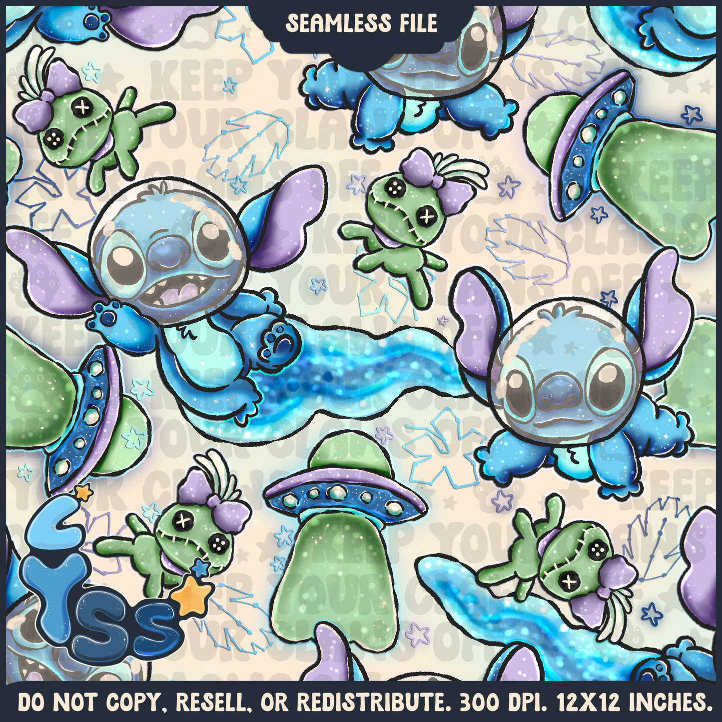2025 - Lyss Doodles - Seamless - Mains - Colour Collab - Monster - 25LD001