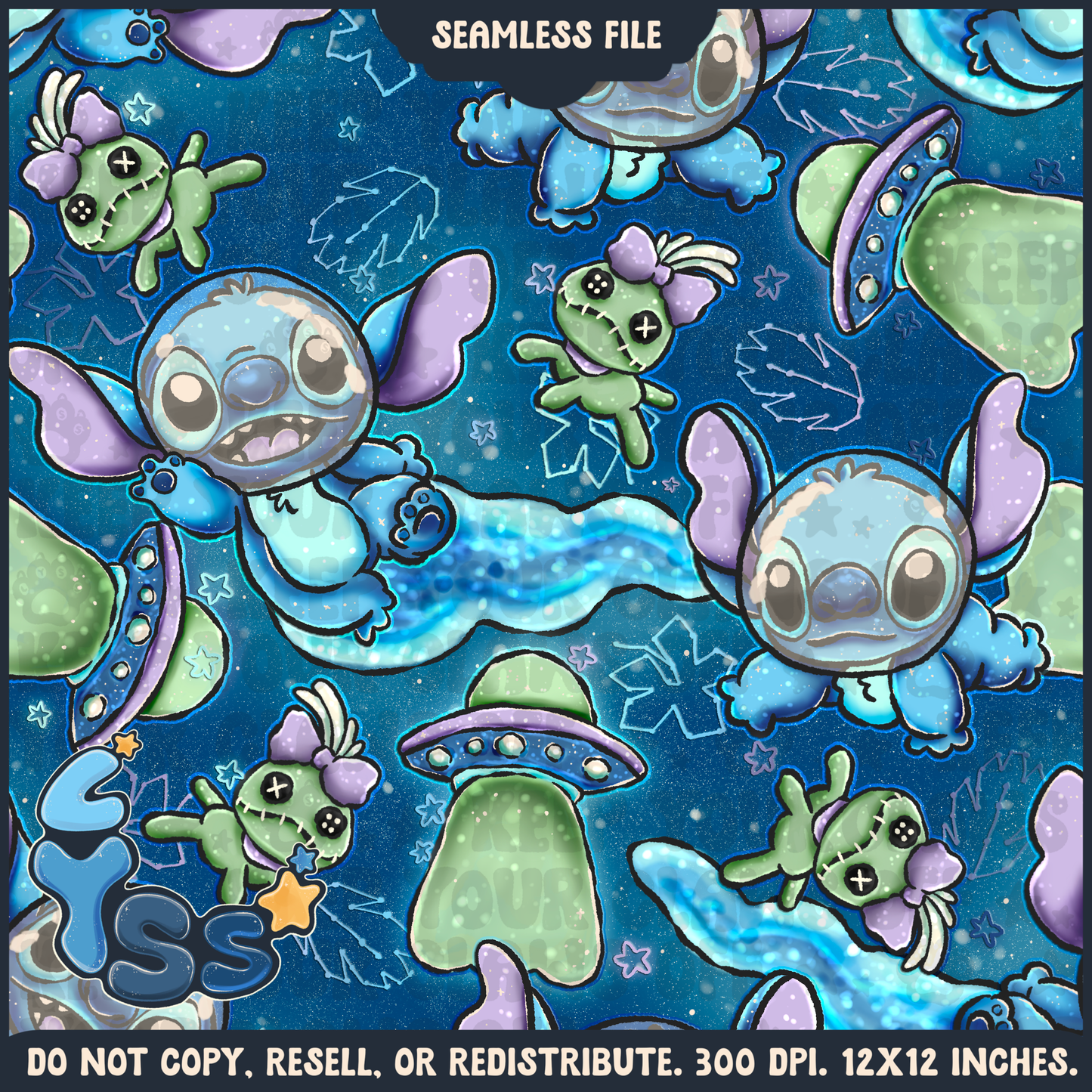 2025 - Lyss Doodles - Seamless - Mains - Colour Collab - Monster - 25LD001