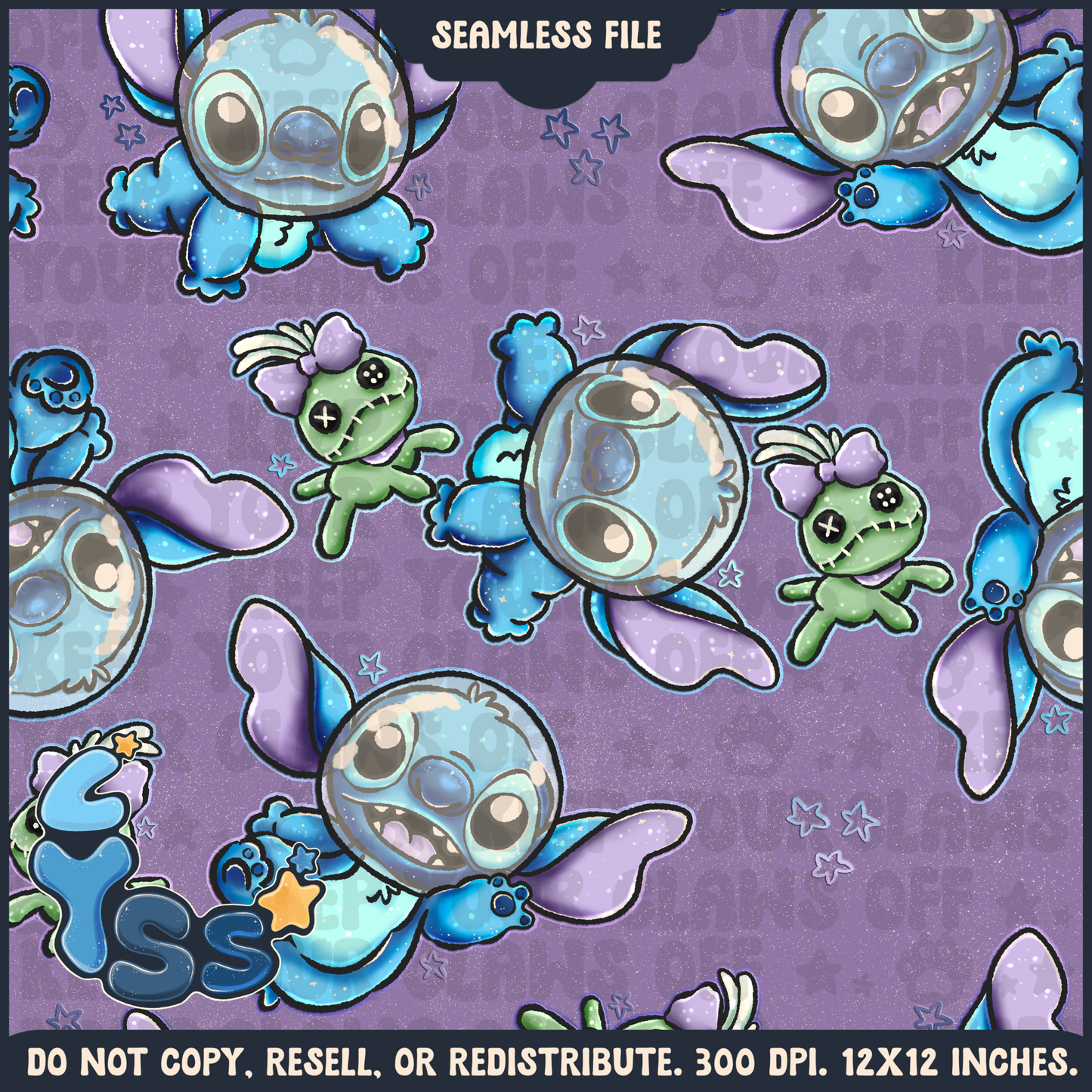 2025 - Lyss Doodles - Seamless - Mains - Colour Collab - Monster - 25LD001