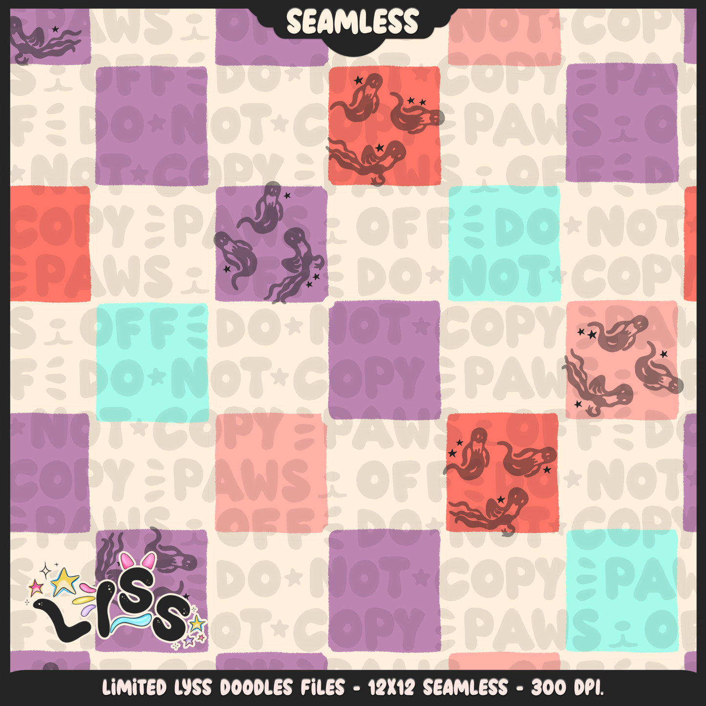 2024 - Lyss Doodles - Seamless - Coordinates - Nightmare comic - 24LD074