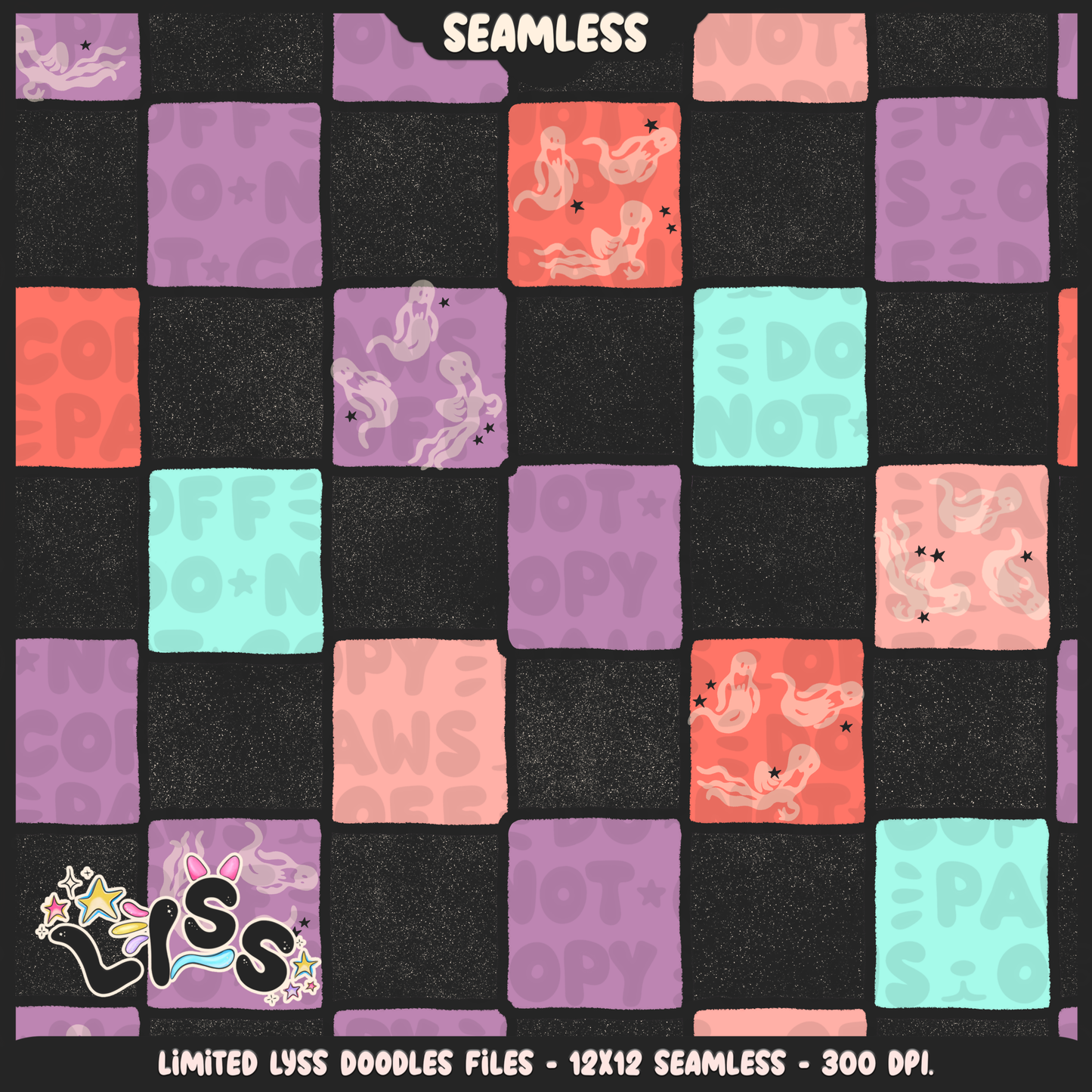 2024 - Lyss Doodles - Seamless - Coordinates - Nightmare comic - 24LD074