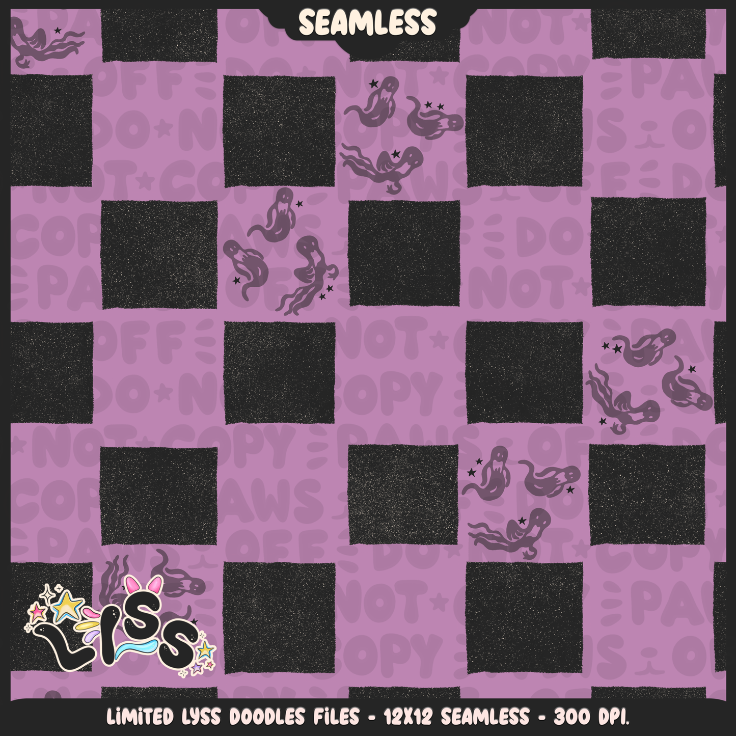 2024 - Lyss Doodles - Seamless - Coordinates - Nightmare comic - 24LD074