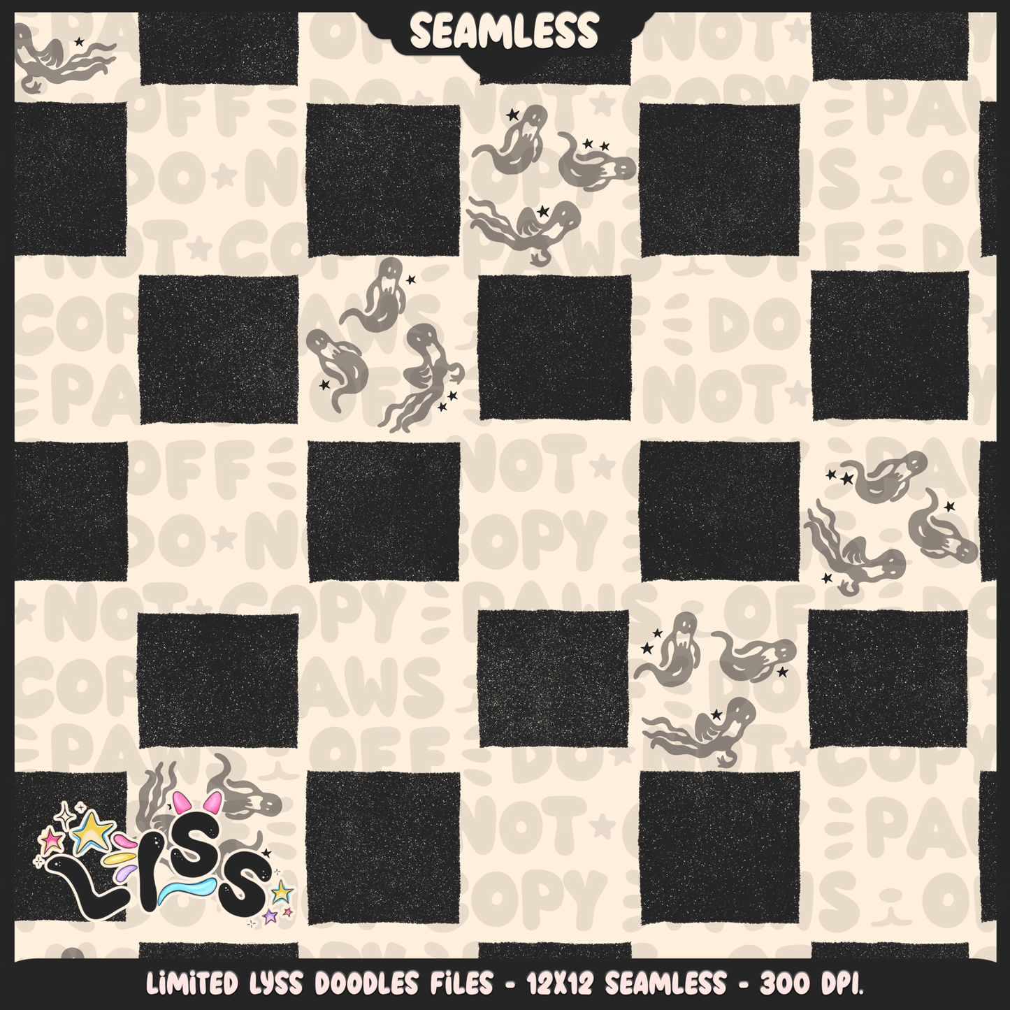 2024 - Lyss Doodles - Seamless - Coordinates - Nightmare comic - 24LD074