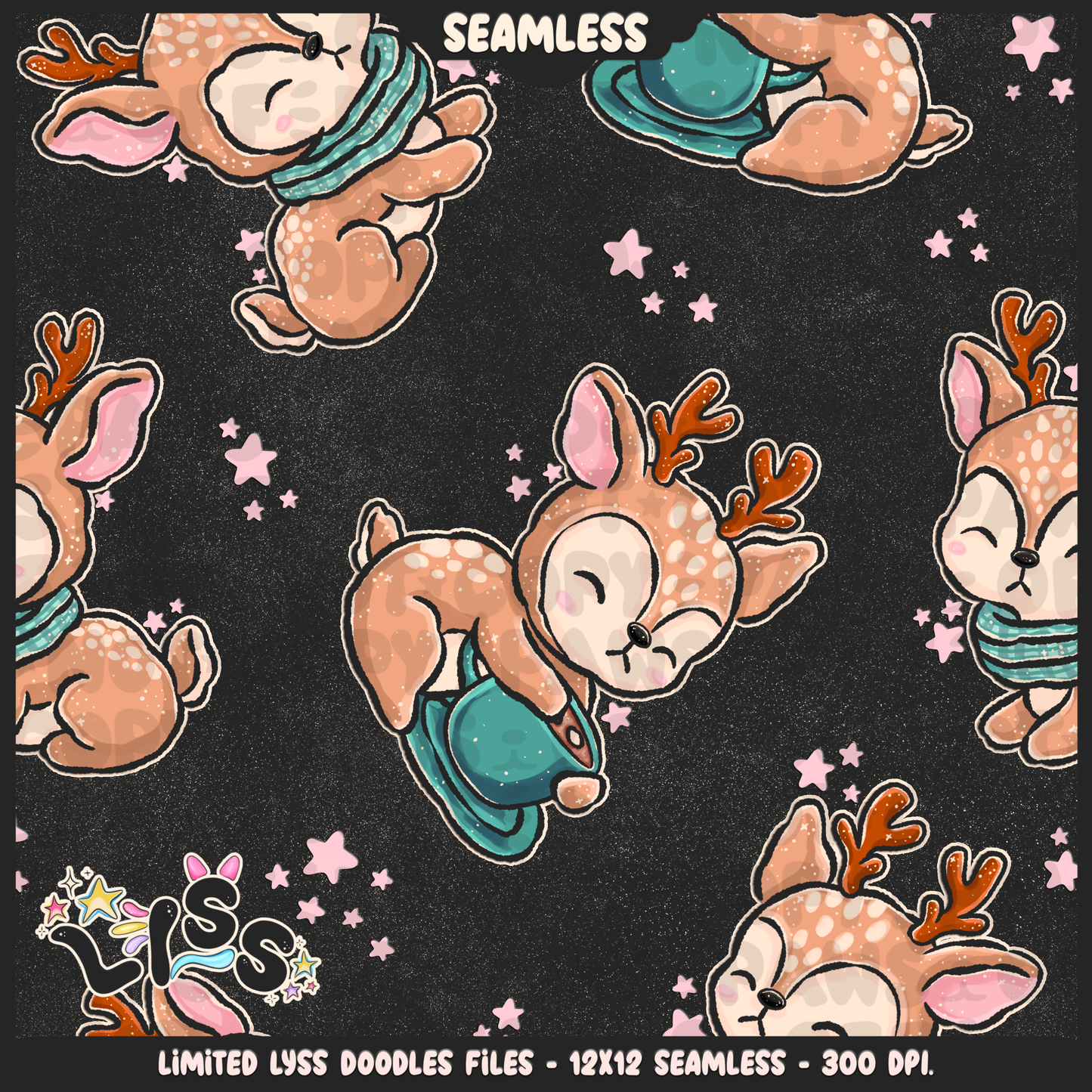 2024 - Lyss Doodles - Seamless - Mains - Enchanted Cafe - 24LD081