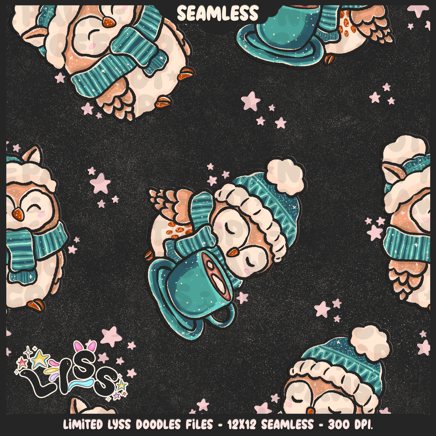 2024 - Lyss Doodles - Seamless - Mains - Enchanted Cafe - 24LD081