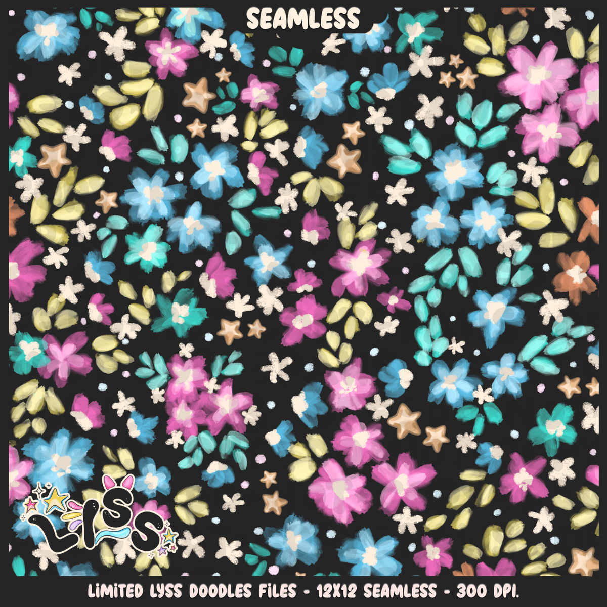 2024 - Lyss Doodles - Seamless - Mains - Floral Ocean