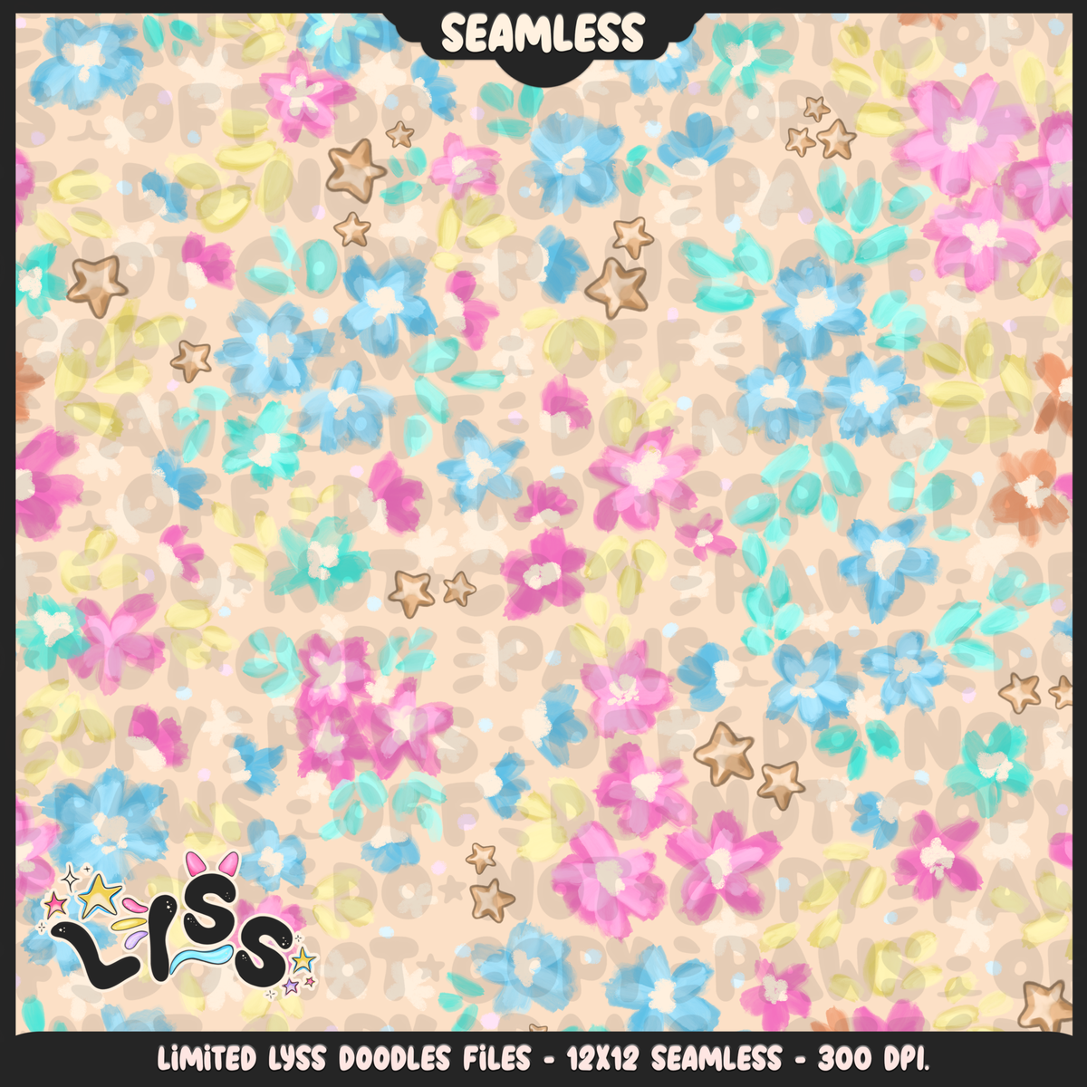 2024 - Lyss Doodles - Seamless - Mains - Floral Ocean
