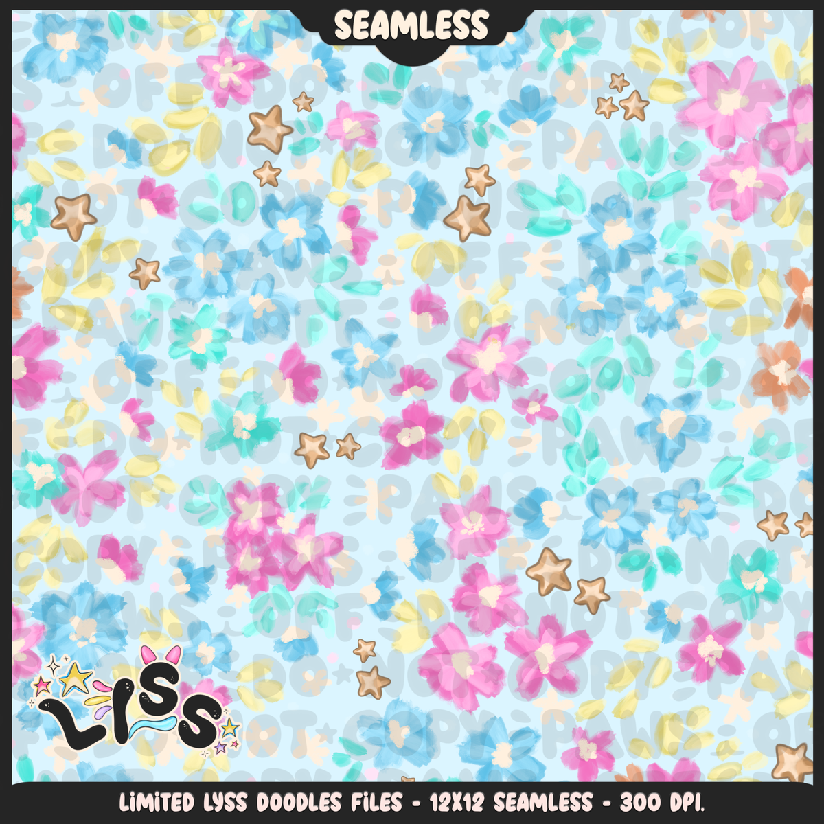 2024 - Lyss Doodles - Seamless - Mains - Floral Ocean