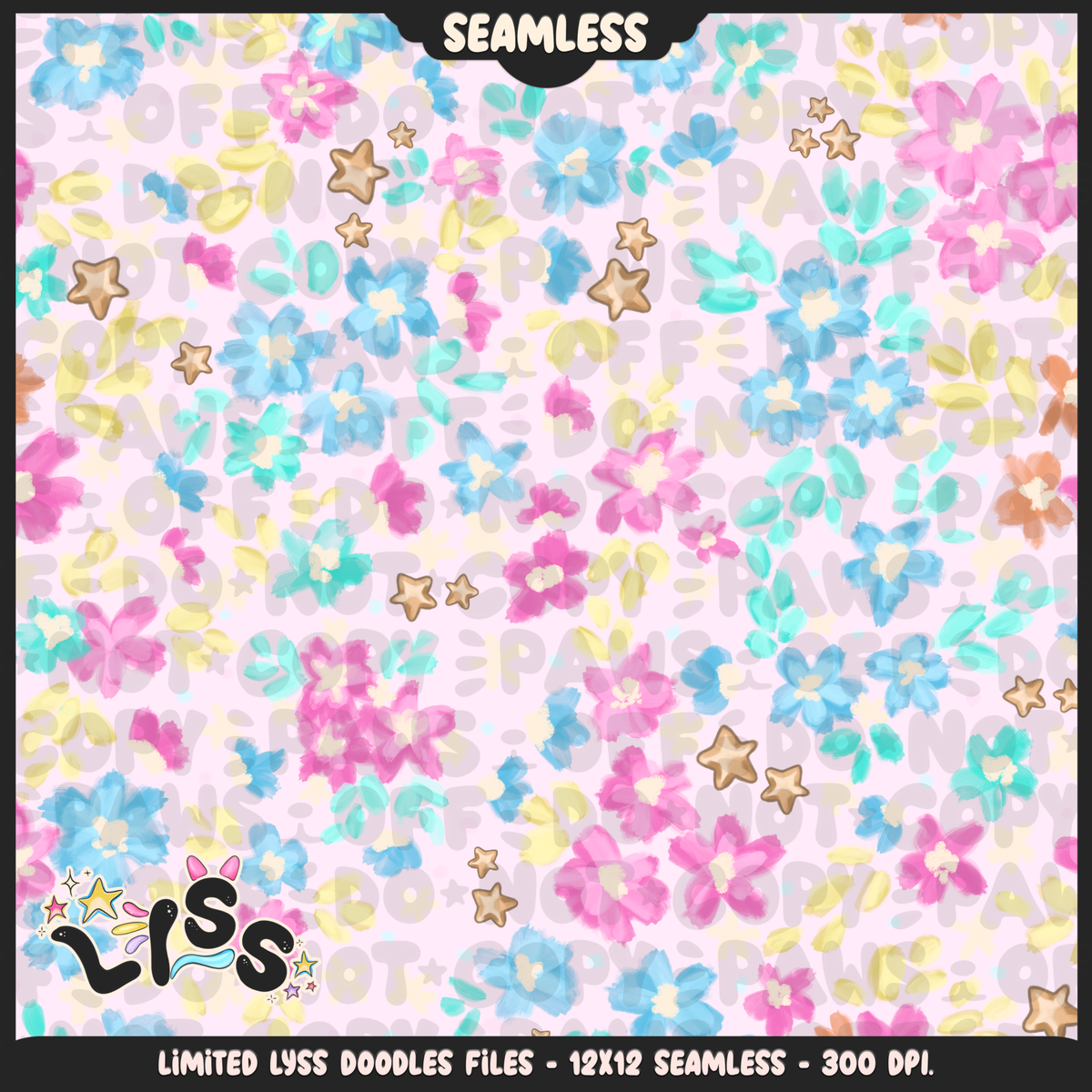 2024 - Lyss Doodles - Seamless - Mains - Floral Ocean
