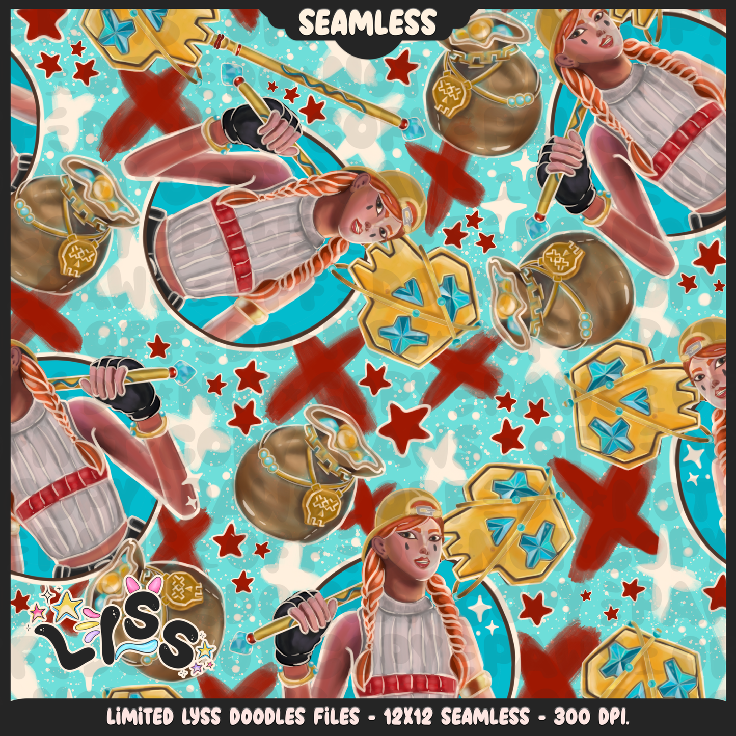2024 - Lyss Doodles - Seamless - Mains - Fort Battle - Aura