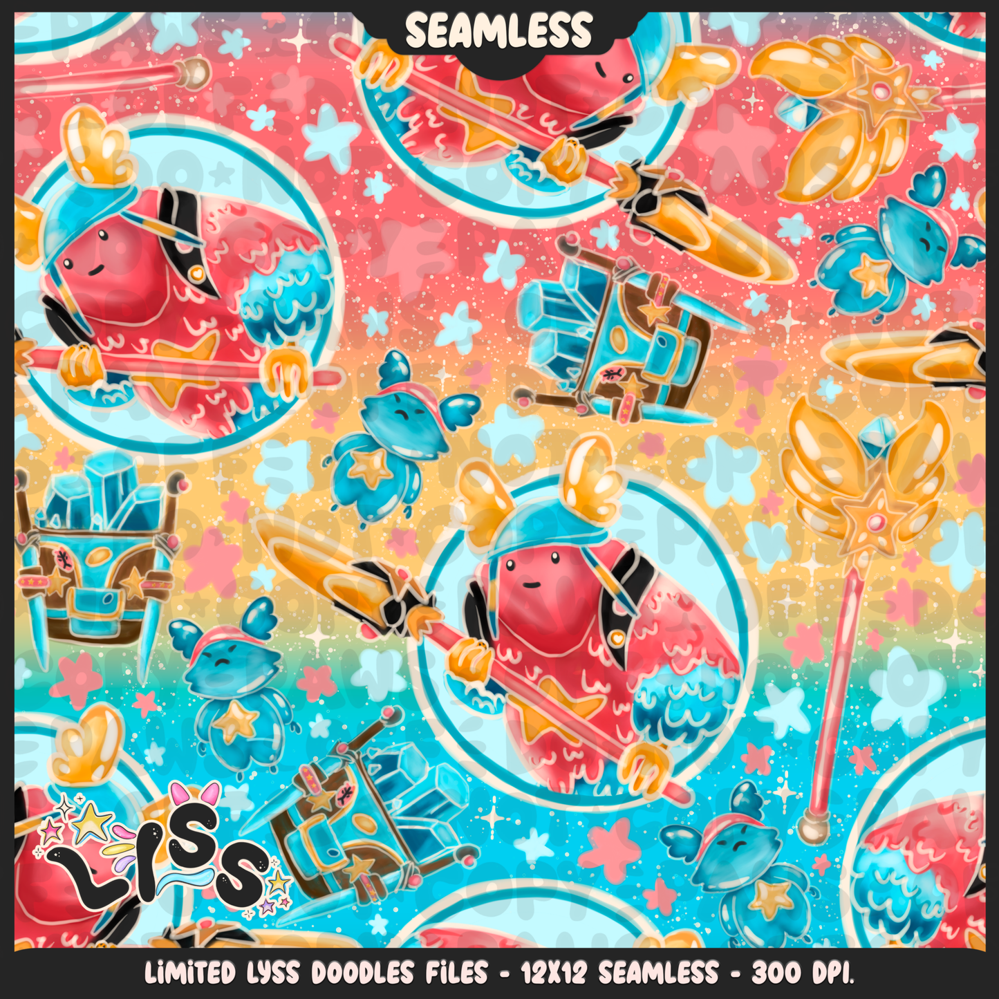 2024 - Lyss Doodles - Seamless - Mains - Fort Battle - Guff