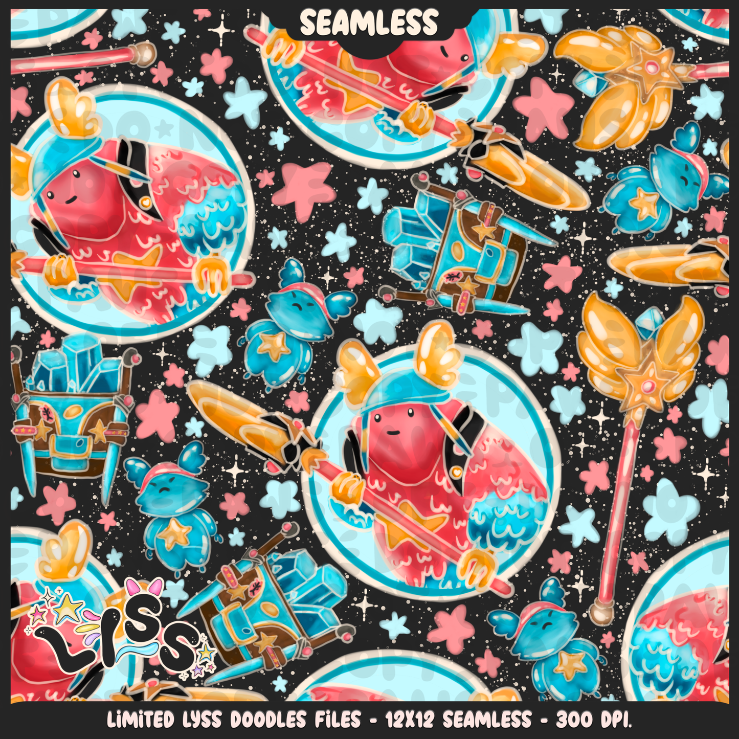 2024 - Lyss Doodles - Seamless - Mains - Fort Battle - Guff