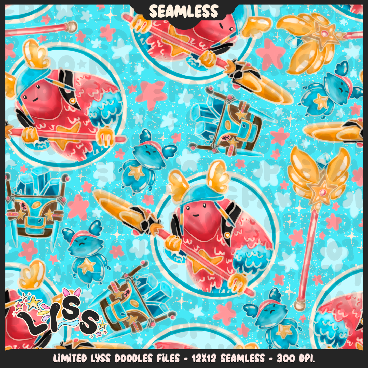 2024 - Lyss Doodles - Seamless - Mains - Fort Battle - Guff