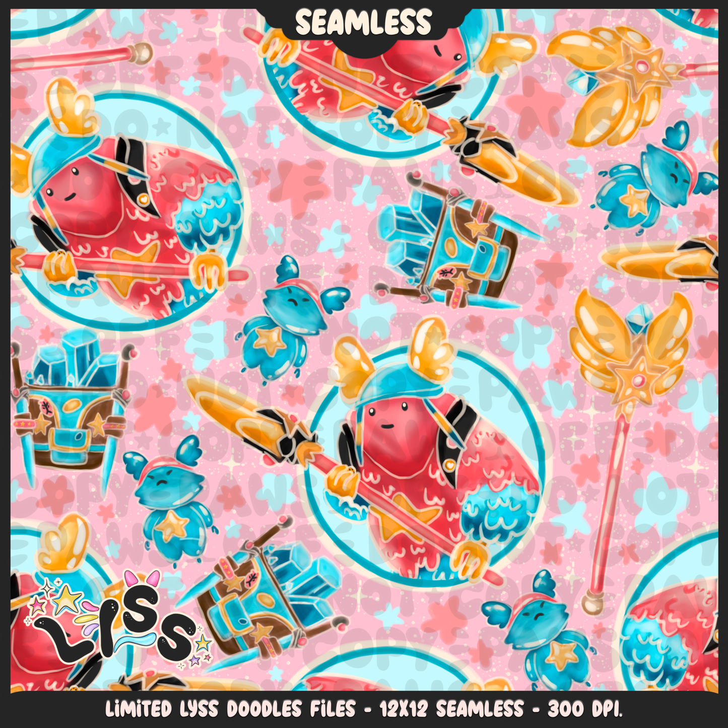 2024 - Lyss Doodles - Seamless - Mains - Fort Battle - Guff