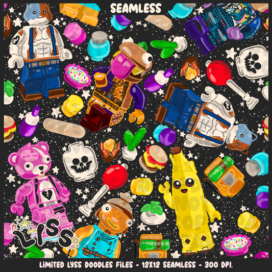 2024 - Lyss Doodles - Seamless - Mains - Fort Battle - Blocks