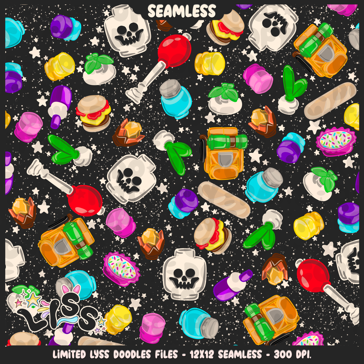 2024 - Lyss Doodles - Seamless - Mains - Fort Battle - Blocks