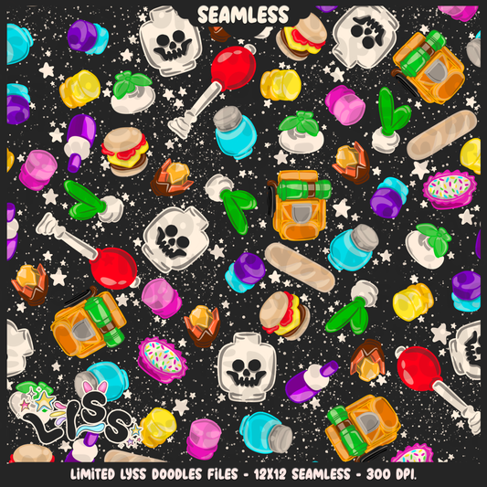 2024 - Lyss Doodles - Seamless - Mains - Fort Battle - Blocks